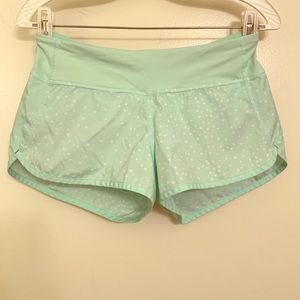 Mint Green & White lululemon Run Time Shorts